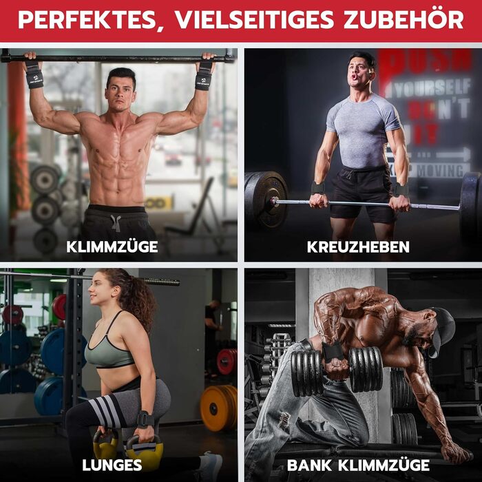 Набори гаків для важкої атлетики AQF – нековзні ручки з гумовим покриттям, 8 мм неопренова підкладка, для чоловіків та жінок (пара), ідеальні для підйому ваги та пауерліфтингу (чорний)