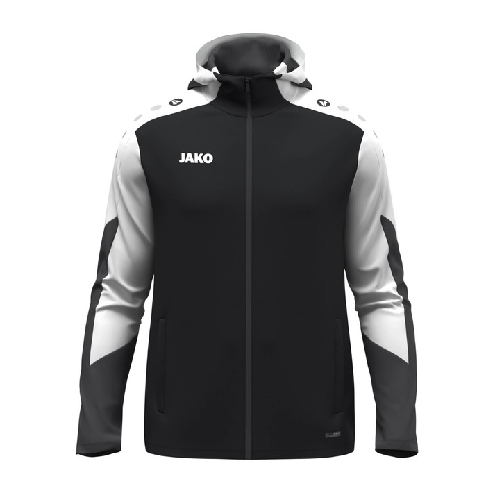 Чоловіча спортивна куртка з капюшоном JAKO Dynamic, розмір 4XL, чорна/біла/антрацит