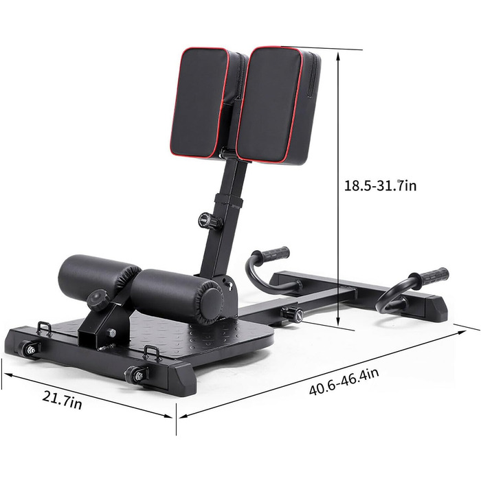 Мультифункціональна фітнес-лава Leikefitness Deluxe 8400 для дому, глибока Sissy-присідання, чорна