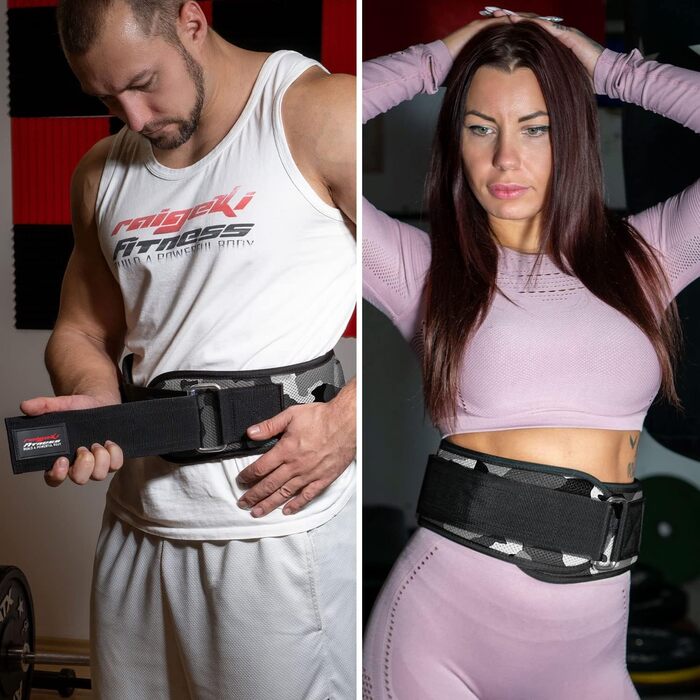Пояс для важкої атлетики Raigeki Fitness з тренувальними програмами, для бодібілдингу, кросфіту, силових тренувань, чоловічий та жіночий