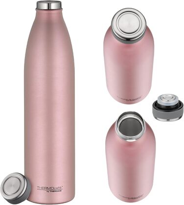 Термос-пляшка із нержавіючої сталі THERMOS 1 л, рожеве золото, зберігає тепло 12 годин та холод 24 години, герметична пляшка для води з газом, для школи та офісу