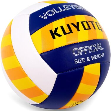 Волейбольний м'яч KUYOTQ для пляжу та залу, 3 мм, з м'якої шкіри, розмір 5, для підлітків та чоловіків