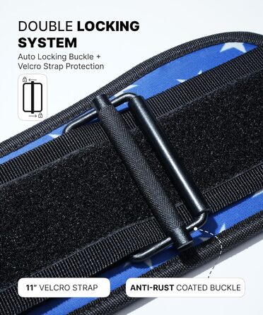 Пояс для важкої атлетики DMoose - Підсилений пояс для підйому ваги з системою самоблокування, для чоловіків та жінок - Фітнес, бодібілдинг, кросфіт (71-76 см обхват талії, X-Small)