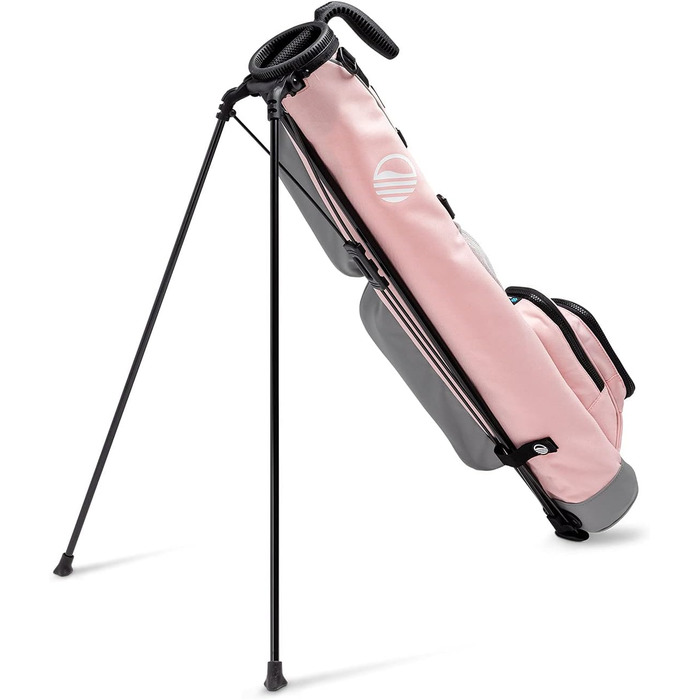 Гольф сумка Sunday Loma: легка сумка з ременем та стійкою – ідеальна для поля, Par 3 та Executive курсів, 79 см, рожево-сіра