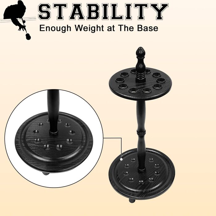 Тримач для більярду на 10 кийків, підлоговий, червоний (чорний)