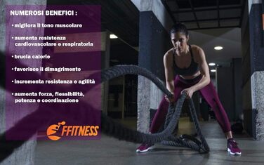 Мотузка для фітнесу FFITNESS Crossfit 9 м, 34 мм