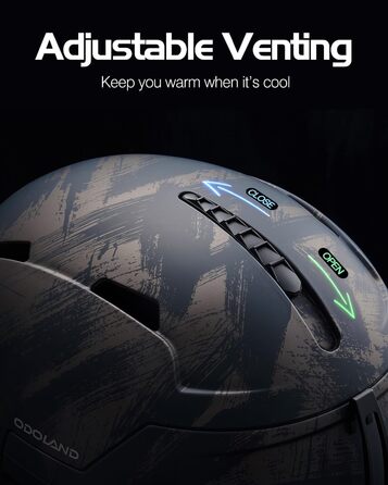 Шолом гірськолижний/сноубордичний Odoland, унісекс, чорний, регульований, для дорослих та підлітків