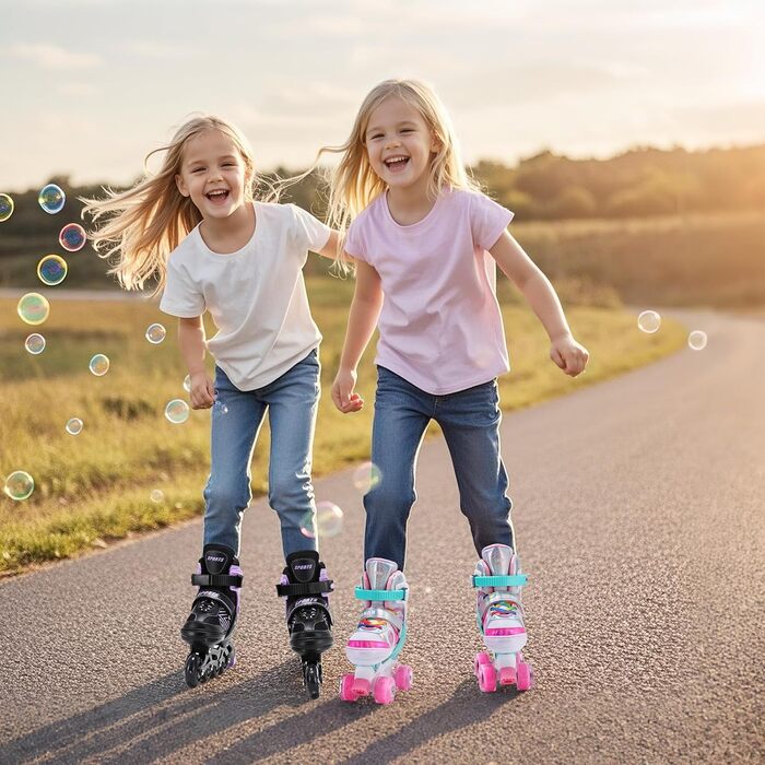 Дитячі ролики для дівчаток та хлопчиків, регульовані, з підсвічуванням, розмір EU36-40