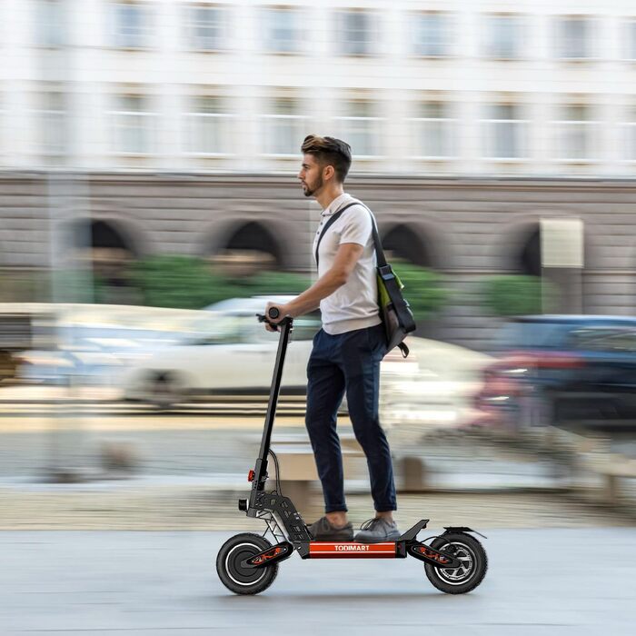 Електросамокат TODIMART S13, 48V 20.8Ah, 800W*2, 40-90 км, 10'' позашляхові колеса, вантажопідйомність 150 кг, подвійна підвіска, складаний, запуск з ключа