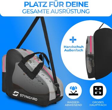 Сумка для ковзанів STYNGARD Montreal (Чорно-рожева) - для ковзанів та роликів, міцна тканина