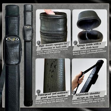 Більярдний кий Tai Ba Cues 58'' з чохлом, дерев'яний канадський клен, 19 oz, PU-покриття, 13mm шкіряний наконечник, Магоні