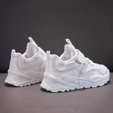 Дитячі спортивні кросівки для хлопчиків та дівчаток: дихаючі, легкі, унісекс, з антиковзкою підошвою та кріпленням на липучці. Ідеально для залу, фітнесу та тенісу. Розмір 29 EU, колір білий