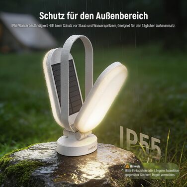 Ліхтар кемпінговий Jeebel Solar LED з Power Bank 5000mAh, 4 режими, диммер, IP55, для походу, намету, аварійного освітлення (білий)
