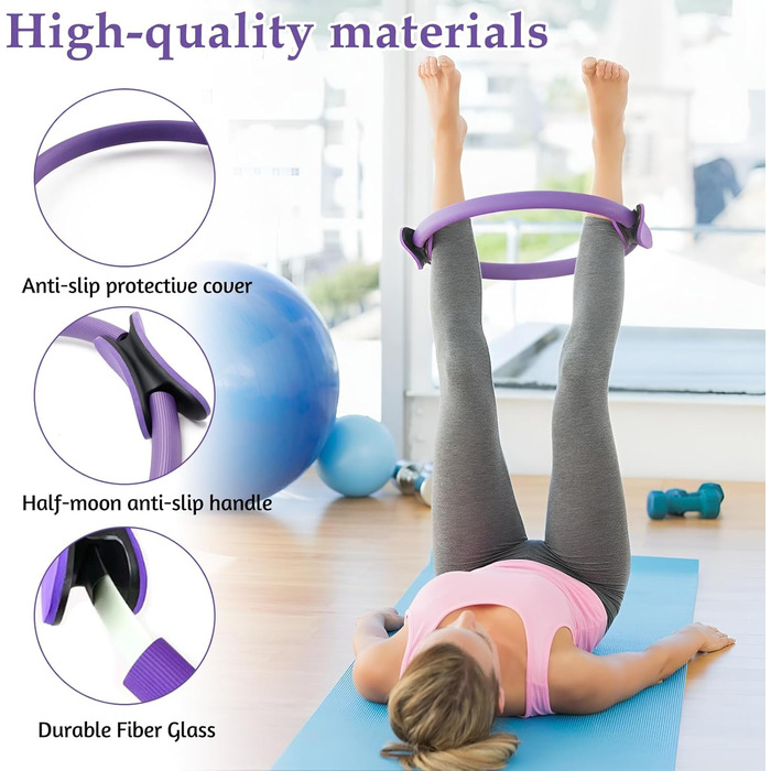 Набір для пілатесу: кільце, м'яч, ремінь, фітнес-кільце для тренування пресу, ніг та рук