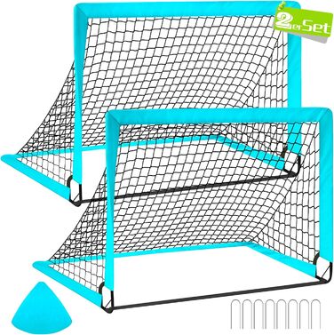 Ворота для футболу CATCHLUCK для дітей, 2 шт. у наборі, 100x80x80 см, блакитні