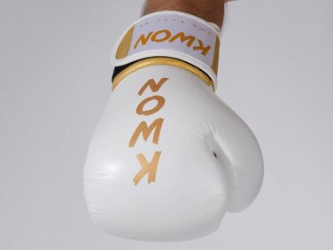 Боксерські рукавички KWON KO Champ 10oz золоті/білі, шкіра, для кікбоксингу