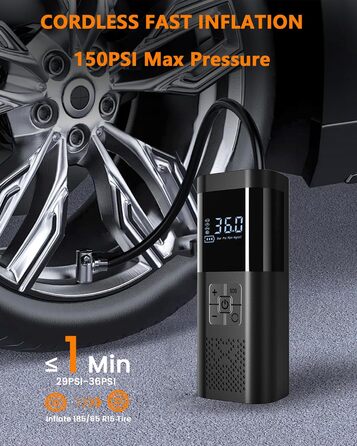 Електричний акумуляторний компресор для велосипеда, авто, мотоцикла та м'ячів SERVOMASTER (150 PSI)