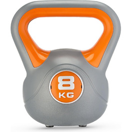 Гиря Gymtek 8 кг, ергономічна ручка, для силових тренувань, фітнесу, домашнього спортзалу, помаранчева