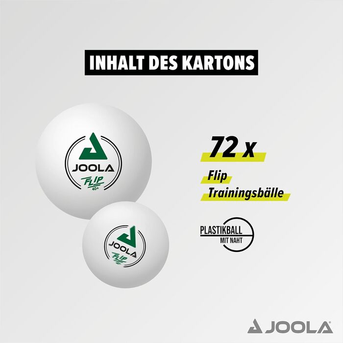 JOOLA Flip 40+ тенісні м'ячі для настільного тенісу, білі, універсальні, для дорослих та дітей