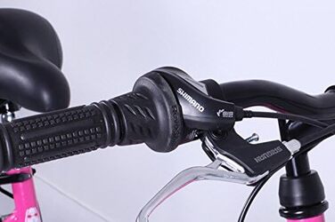 Дівчача дитяча велосипед 24 дюйми, 21 передача Shimano, освітлення згідно з Правилами дорожнього руху, рожевий, подвійний фрейм