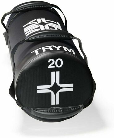 Силова торба Trym Power Bag 5 кг, 4 ручки, 50 см, PVC, гумова оболонка, чорна – пісочний мішок для функціонального тренування, фітнесу, кросфіту