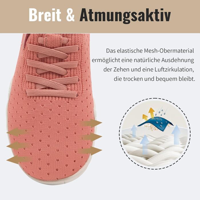 Босижні кросівки для жінок: м'які, дихаючі, зручні спортивні тари для занять у залі та бігу (44 EU, Рожевий)