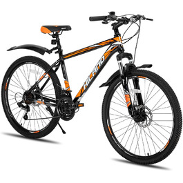 Гірський велосипед Hiland MTB 26/27,5 дюймів, алюмінієва рама, дискові гальма, спицеві колеса, для підлітків, чоловіків і жінок, одноколісний, білий/чорний