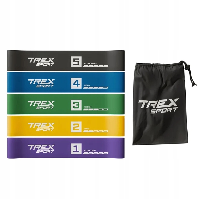 Набір еластичних стрічок-розтягувачів Trex Sport TX-065RBC 600x50 мм, 5 шт.
