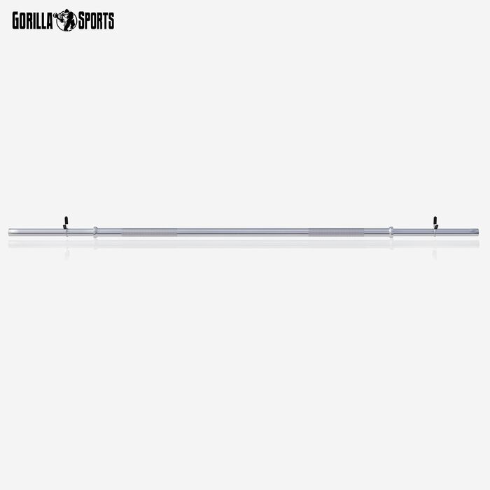Штанга GORILLA SPORTS® хромована, Ø 30 мм, довжина 120/150/170 см, з 2 пружинними замками, навантаження до 200 кг – олімпійська штанга для тренувань