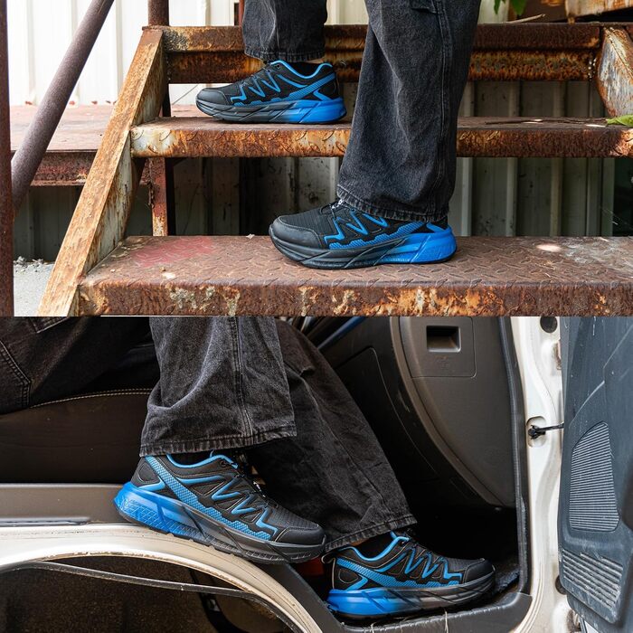 Кросівки для чоловіків та жінок, спортивні, для бігу по пересіченій місцевості, трекінгові, чорні, розмір EU 37-47 (J1 Синій, 46 EU)