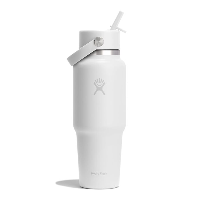 Термопляшка Hydro Flask Wide Flex Straw Travel Bottle 946 мл (32 oz) зі сталевою стінкою, герметична, біла