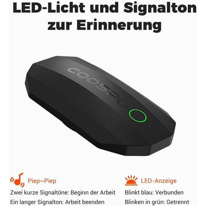 Пульсометр COOSPO H808S з нагрудним ременем ANT+/Bluetooth, HRM Premium, водонепроникний IP67, сумісний з Polar, Wahoo, Garmin, Zwift, Strava