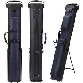 Чохол для бильярдних київ 2x4 з підставкою, чорно-синій. Для зберігання 2 київ та 4 насадок.