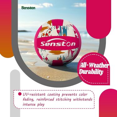 Волейбольний м'яч Senston для пляжу та саду - вологостійкий, м'який доторк, рожевий