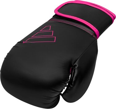 Боксерські рукавички adidas Hybrid 80 для боксу, кікбоксингу, MMA, фітнесу, тренувань, для дітей, чоловіків і жінок, чорні/рожеві, 8 oz