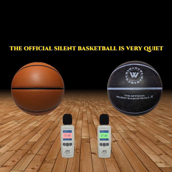 Безшумний баскетбольний м'яч WAWAWEWA Silent Basketball X, розмір 7, 74,9 см, з рифленої безповітряної піни для тихого дриблінгу та тренувань у приміщенні