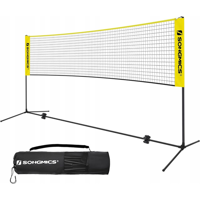Регульована сітка для бадмінтону та тенісу (4м), жовта, набір