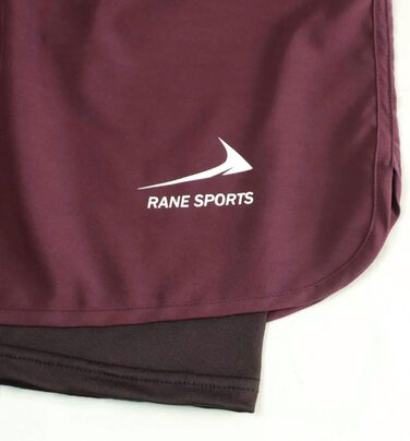 Шорти для бігу чоловічі 2 в 1, спортивні шорти для тренувань та марафону (бордовий, з петлею для рушника, XXL)