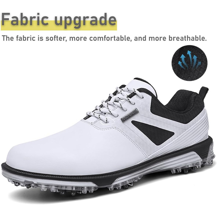 Гольф-взуття чоловіче ULTIANT водонепроникне з шнурівкою, дихаюче, для тренувань (біле, 42 EU)
