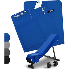 Рушник для фітнесу Zepphi: великий (120x50 см) + маленький (80x30 см) | Мікрофібра, кишеня на блискавці | Швидковисихаючий, для спортзалу та тренувань, блакитний