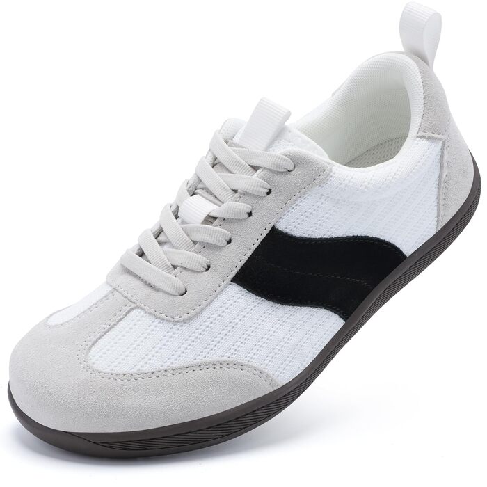 Жіночі широкі кеди для фітнесу та бігу Barfußschuhe (40 EU, сіро-чорні). Легкі дихаючі кросівки з широкою носковою частиною, Zero Drop