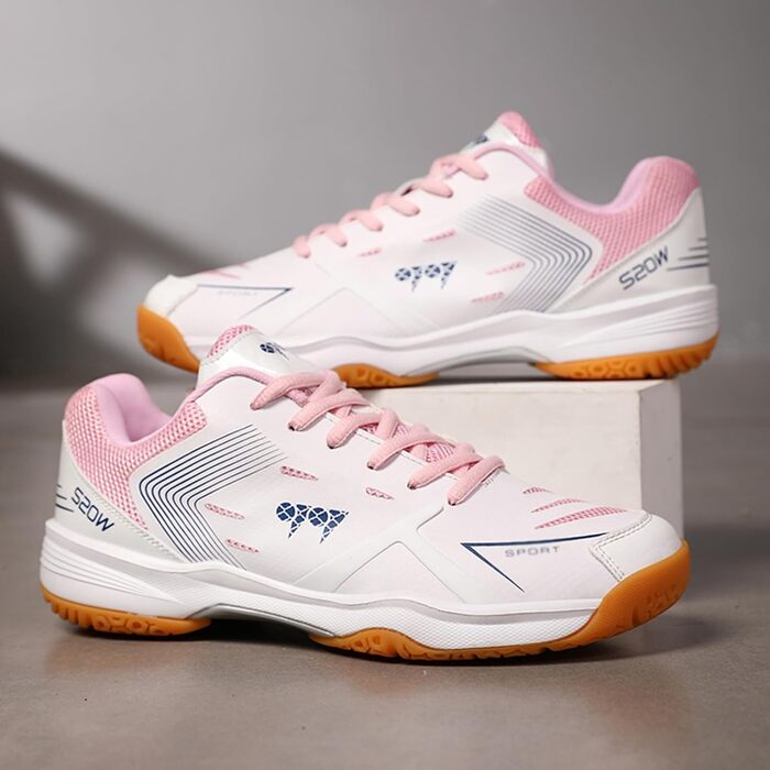 Унісекс тенісні кросівки: легкі, дихаючі, для залу та вулиці (білий рожевий, 40 EU)