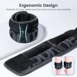 Нагріваючі вантажі на щиколотки Sportneer для чоловіків та жінок, 1.8 кг, чорні