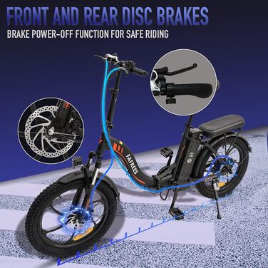 Електровелосипед Fafrees F20 Fatbike 36В 16А·год, складаний, 250Вт, акумулятор знімний, 20 дюймів, для міста, до 25 км/год, для жінок і чоловіків