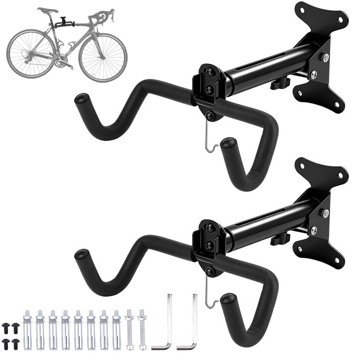 Кріплення для велосипеда на стіну CYFIE (2 шт.) - складне, з м'якою підкладкою, до 25 кг, для MTB та шосейних велосипедів