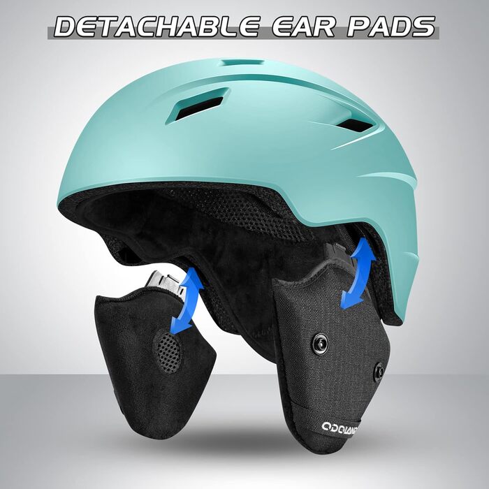 Шолом для сноуборду та гірських лиж Odoland з маскою, блакитний, M (55-59 см)