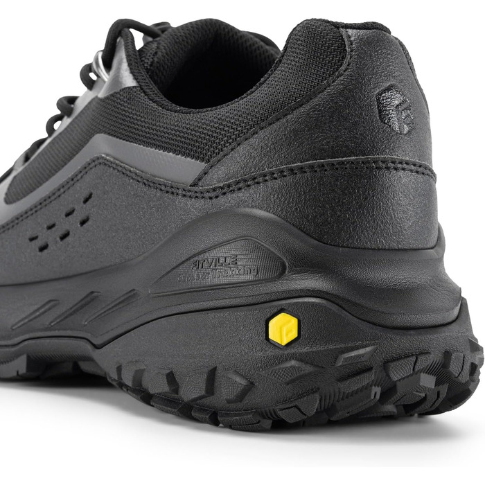 Черевики для піших прогулянок FitVille для чоловіків, широкі, трекінгові, туристичні, чорні. Зі зносостійкою підошвою, дихаючі, легкі, кросівки 45 EU, X-широкі