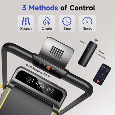 Ленковод YPOO для дому з нахилом, складаний, Walking Pad тихий 2.5HP, біговий тренажер для дому та офісу, максимальне навантаження 140 кг, Walkingpad з ручкою, бігова доріжка, пульт дистанційного керування та додаток