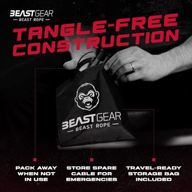 Стрибкове канат Beast Gear: сталевий, легкий, регульований, для MMA, HIIT, чорний