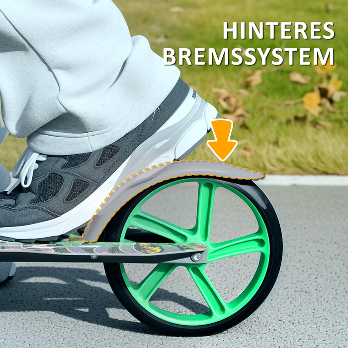 AIYAPLAY Scooter Дитячий складаний дитячий самокат з регульованою висотою керма, 2 великими колесами, заднім крилом гальма, самокат Kick Scooter для дітей 6-12 років зелений | Аосом